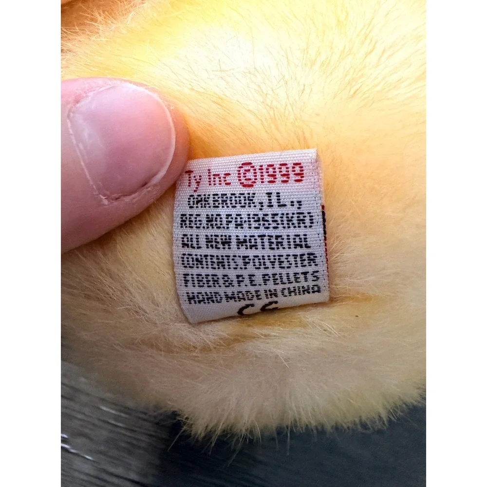Vintage 1999 Ty Beanie Buddy‎ Butterbeary Bear with Gold Neck Ribbon